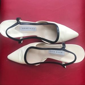 Anne Klein leather  sling back shoes